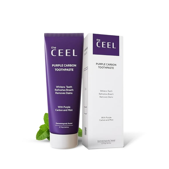The Ceel Purple Toothpaste with Activated Carbon & Mint - Whitens Teeth & Removes Stains - 75g