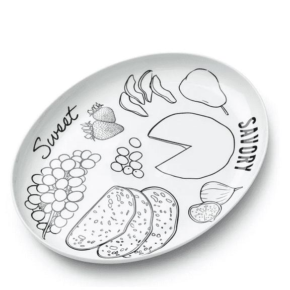 The Cellar Sketched Porcelain Cheese Platter 14 X 11", Created for Macy's - White