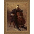 thumbnail image 1 of The Cello Player 24x18 Gold Ornate Wood Framed Canvas Art by Thomas Eakins, 1 of 2