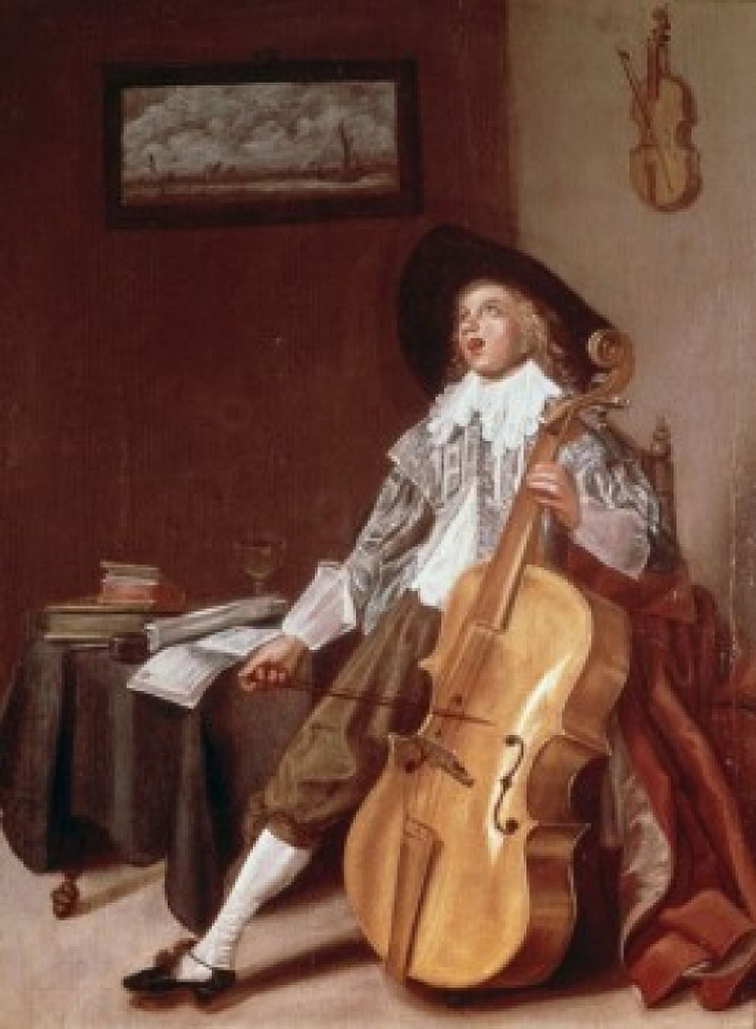 The Cello Player Dirck Hals (1591-1656 Dutch) Wallraf-Richartz Museum Cologne Germany Canvas Art - (18 x 24)