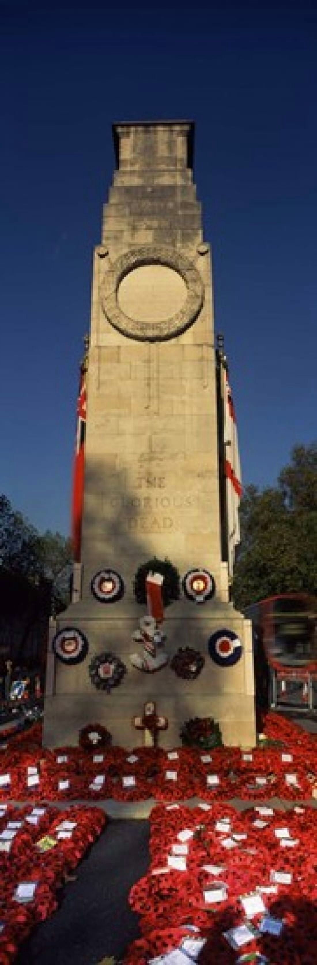 The Cenotaph and wreaths Whitehall Westminster London England Canvas Art - Panoramic Images (18 x 6)