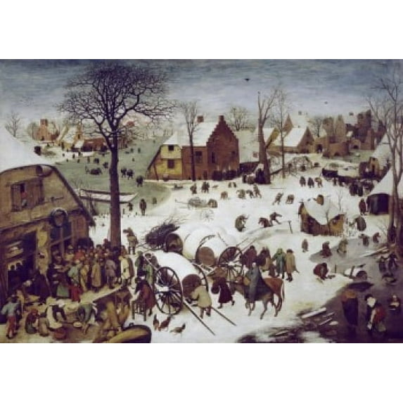 The Census at Bethlehem, 1566, Pieter Bruegel the Elder (ca.1525-1569/Flemish), Oil on Wood Panel, Royal Museums of Fine Arts, Brussels, Belgium Poster Print (18 x 24)