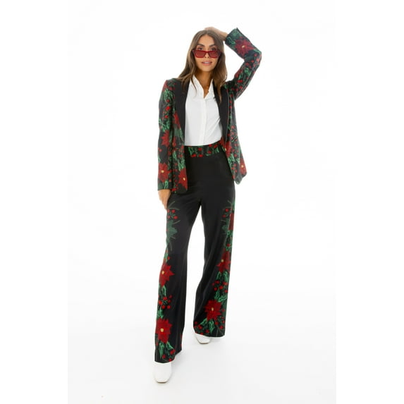 The Centerpiece - Shinesty Poinsettia Women's Christmas Blazer 14