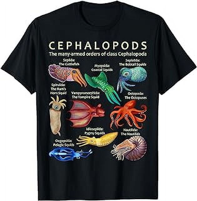 The Cephalopod: Octopus, Squid, Cuttlefish, and Nautilus T-Shirt ...