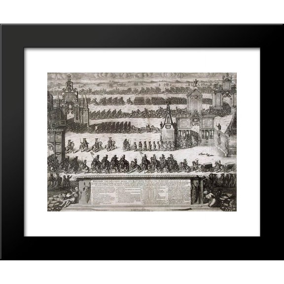 The Ceremonial Entry of the Russian Troops to Moscow on December 21, 1709 after their Victory in the Battle of Poltava 20x24 Framed Art Print by Alexey Zubov