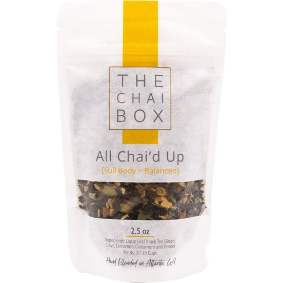 The Chai Box - All Chai'd Up - Premium Traditional Masala Chai Tea - Loose Leaf Black Tea w/ginger, clove, cinnamon, cardamom, and fennel - 2.5oz