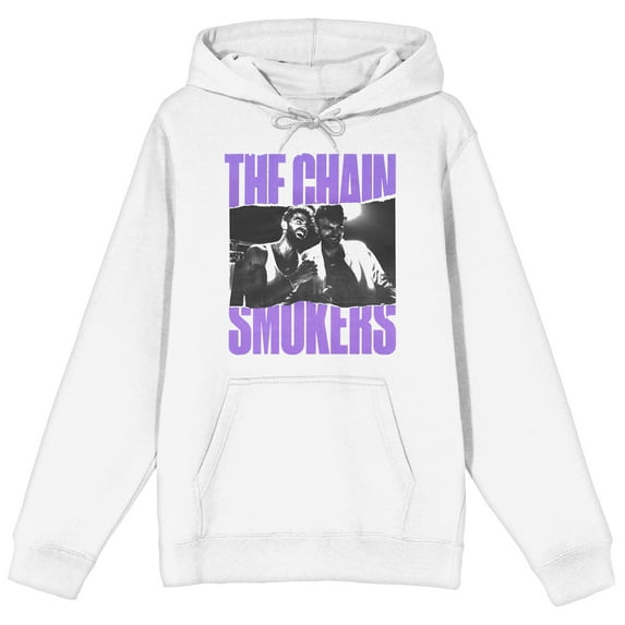The Chainsmokers Alex Pall and Drew Taggart Adult White Hoodie-Small