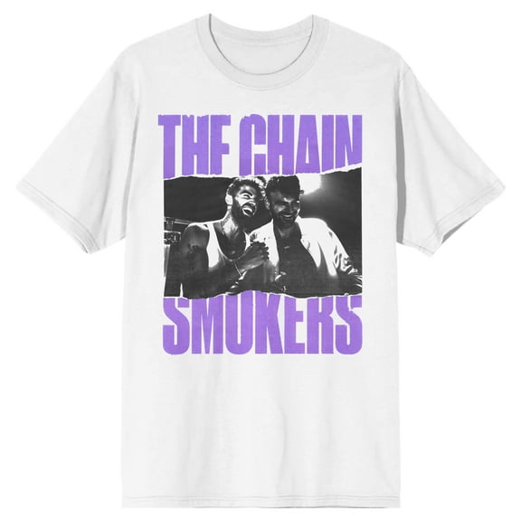 The Chainsmokers Alex Pall and Drew Taggart Men's White Short Sleeve Tee-3XL