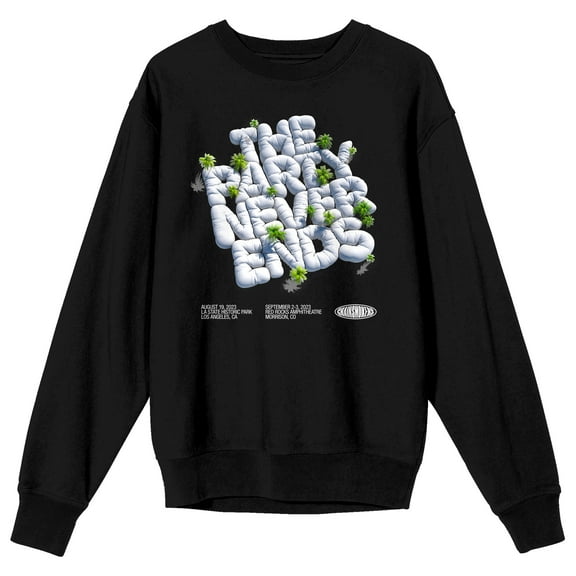 The Chainsmokers The Party Never Ends Crew Neck Long Sleeve White Adult Sweatshirt-Medium