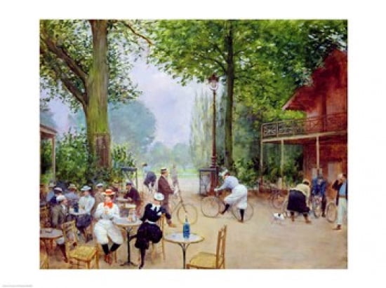 The Chalet du Cycle in the Bois de Boulogne c1900 Canvas Art - Jean Beraud (24 x 18)