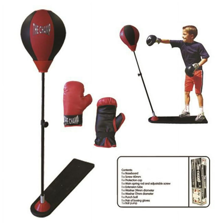 Kids Punching Bag Toy Set Adjustable Stand Boxing Glove Speed Ball w/ Pump  New