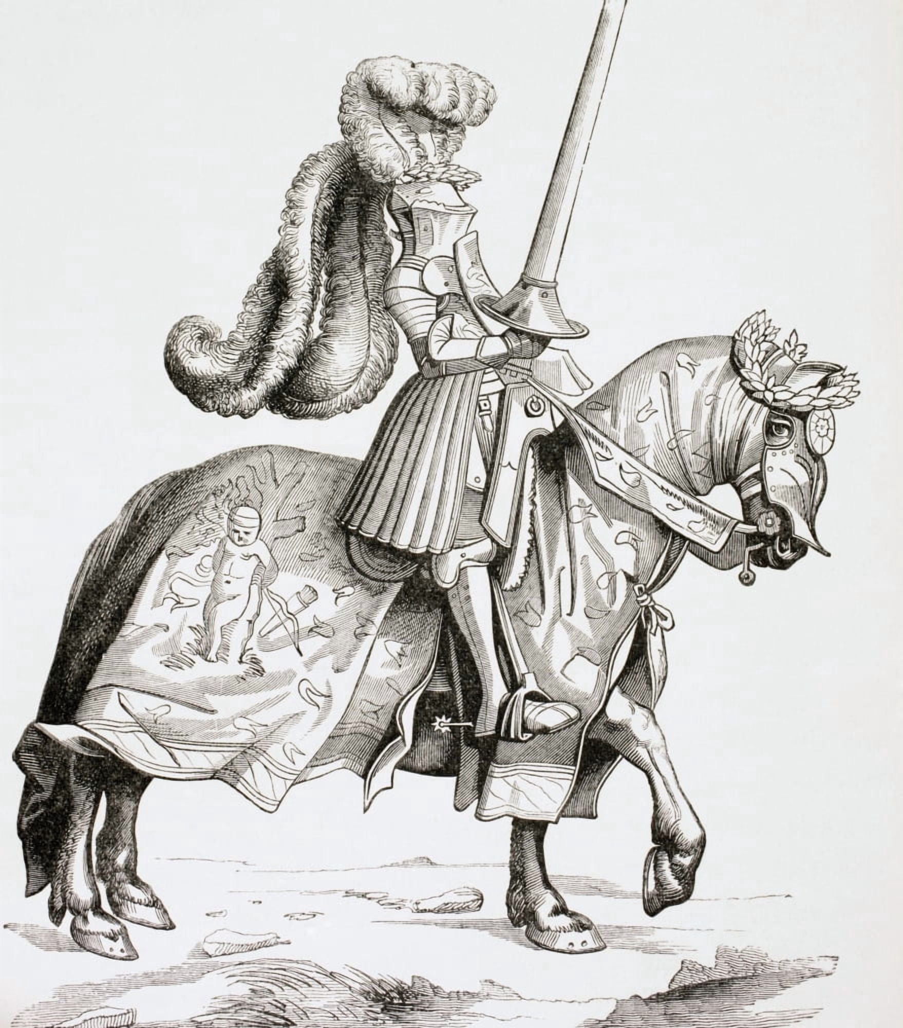 The Champion Of The Tournament After An Engraving By Burgmayer After A Drawing By Albrecht D Canvas Art - Ken Welsh Design Pics (26 x 30)