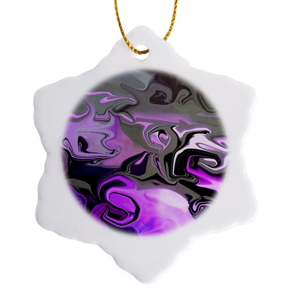 3drose, the Chase Begins, 3 inch Snowflake Porcelain Ornament