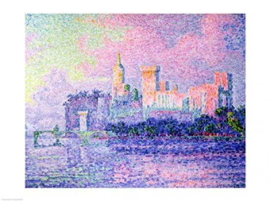 The Chateau des Papes Avignon 1900 Canvas Art - Paul Signac (24 x 18)
