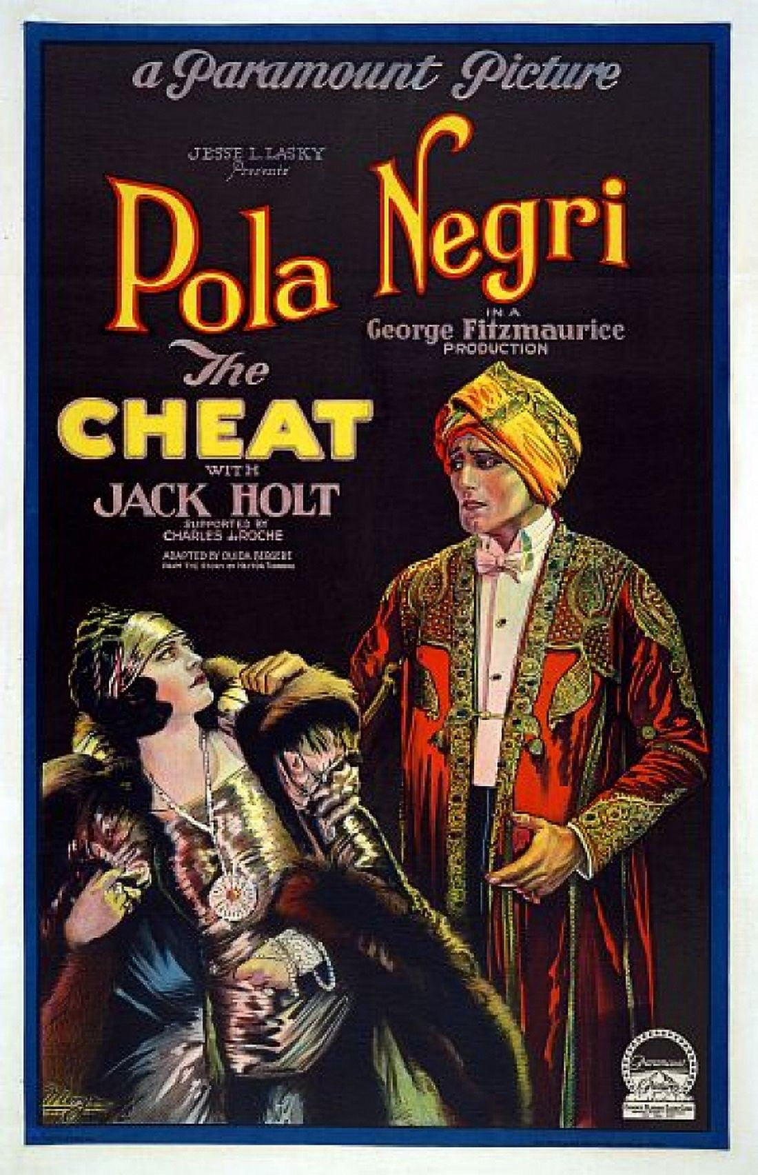 The Cheat Pola Negri Jack Holt Movie Canvas Art -  (18 x 24)