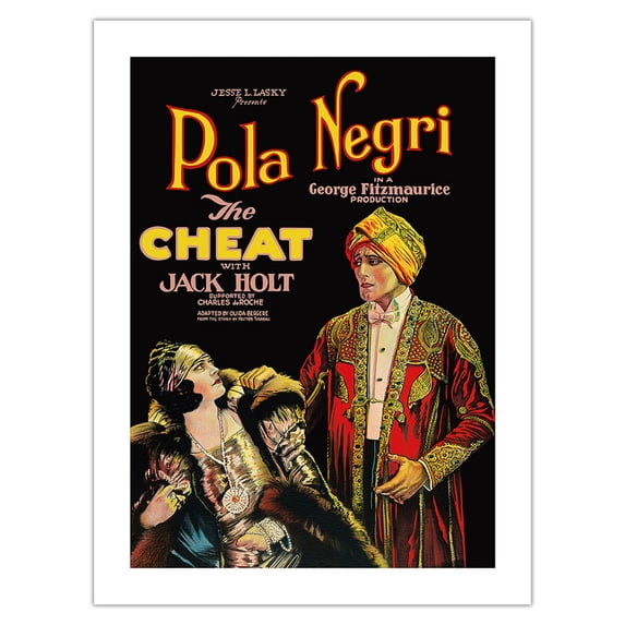 The Cheat - Starring Pola Negri and Jack Holt - Vintage Film Movie Poster c.1923 - Bamboo Fine Art 290gsm Paper Print (Unframed) 18x24in