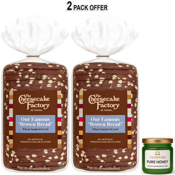 The Cheesecake Factory At Home Famous "Brown Bread" Sweet Wheat Sandwich Loaf, Kosher Rye Bread, 18.7 oz Bag