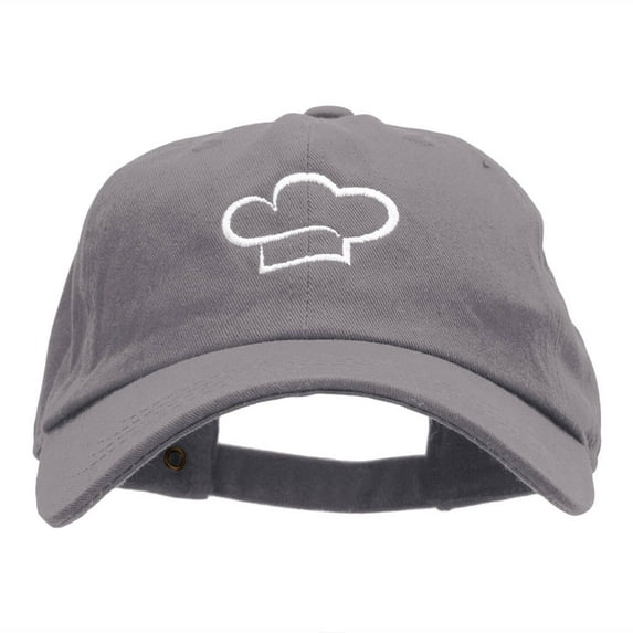 The Chef Hat Helmet Embroidered Washed Cap - Grey OSFM