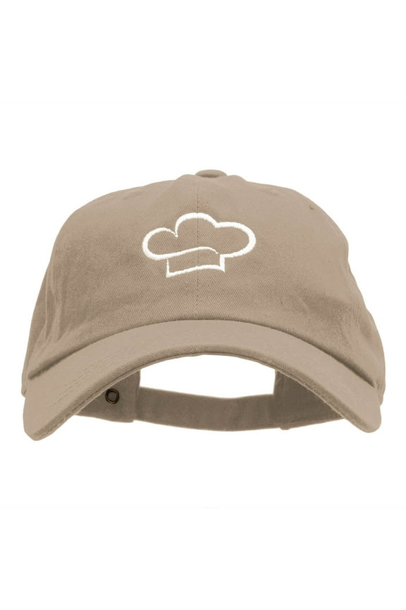 The Chef Hat Helmet Embroidered Washed Cap - Khaki OSFM