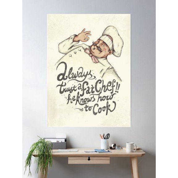The Chef Poster Wall Art, Modern Wall Decor For Living Room Bedroom, 16x24 UNFRAMED