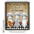 thumbnail image 1 of The Chef Shower Curtain, 72" x 72", Gnome Kitchen Retro Black Buffalo Plaid Waterproof Bathroom Curtain Washable Shower Curtain Set with 12 Hooks, 1 of 6