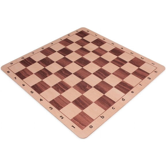 The Chess Store Floppy Chess Board Walnut& Maple Squares with Alpha-Numeric Notation -  2.25" Squares