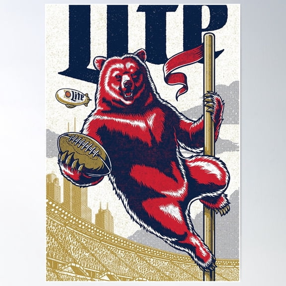 The Chicago Bears Poster Wall Art, Modern Wall Decor For Living Room Bedroom, 8x12 UNFRAMED