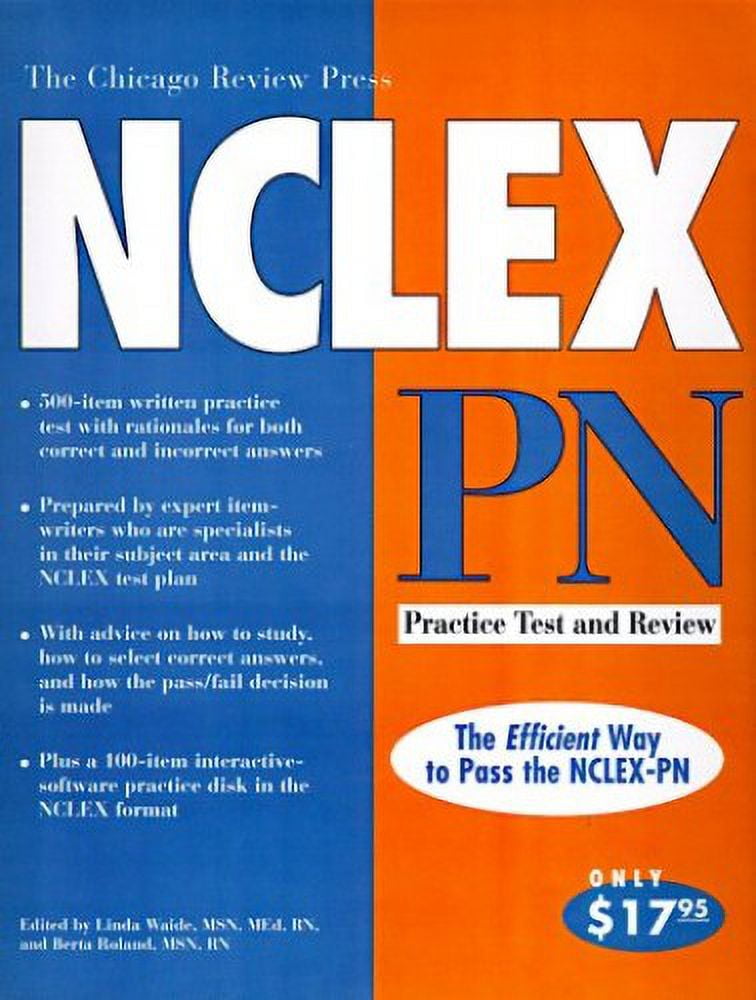 Pre-Owned The Chicago Review Press Nclex-Pn: Practice Test and  Paperback Waide, Linda