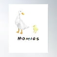 thumbnail image 1 of The Chick And The Duck - Homies Poster Wall Art, Modern Wall Decor For Living Room Bedroom, 8x12 UNFRAMED, 1 of 3