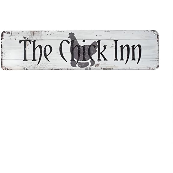 The Chick Inn Metal Tin Sign Chicken Coop Decor Antique Metal Tin Sign Wall Art Decor 4x16 Inch