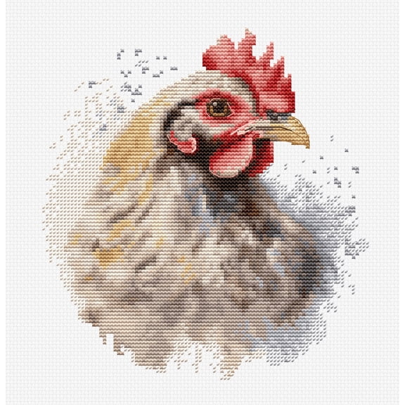 Luca-S Chicken Counted Cross Stitch Kit with Embroidery Hoop