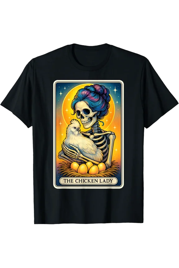 The Chicken Lady Tarot Card T-Shirt Size S-5XL