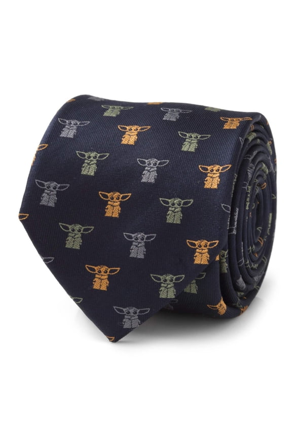 Navy Dotted Silk Men's Tie