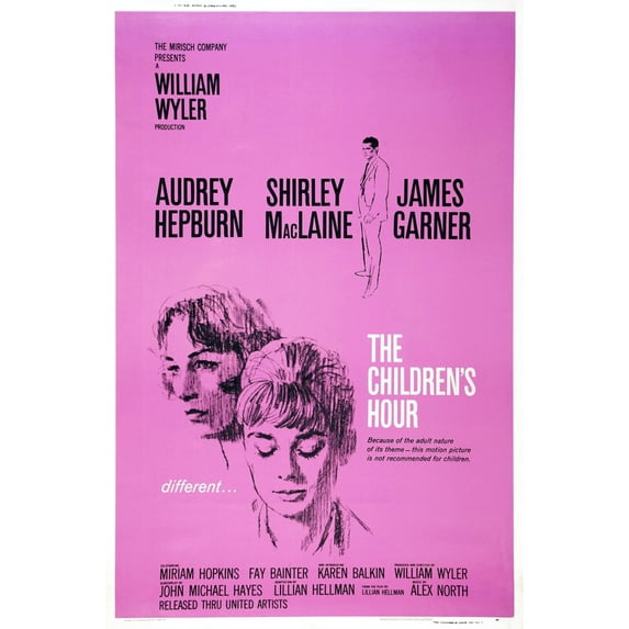 The Children'S Hour Us Poster Art From Left: Shirley Maclaine Audrey Hepburn; Top: James Garner 1961 Movie Poster Masterprint (11 x 17)