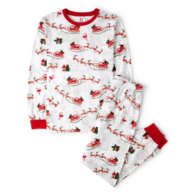 The Childrens Place Adult Santa Sled Pajamas 100% Cotton