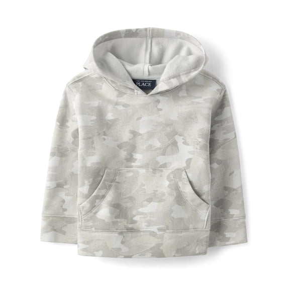 The Children's Place Baby And Toddler Boys Active Long Sleeve Camo Premium Fleece Hoodie, Sizes 6M-5T