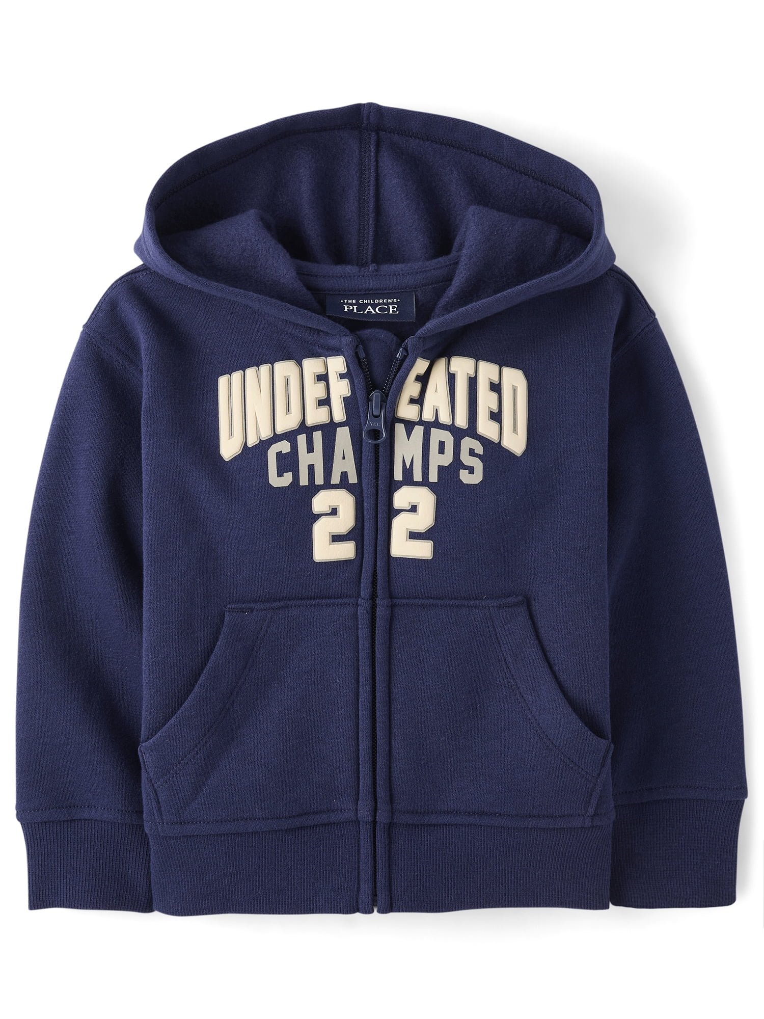 The Children's Place Baby And Toddler Boys Active Long Sleeve Varsity Premium Fleece Zip Up Hoodie, Sizes 6M-5T