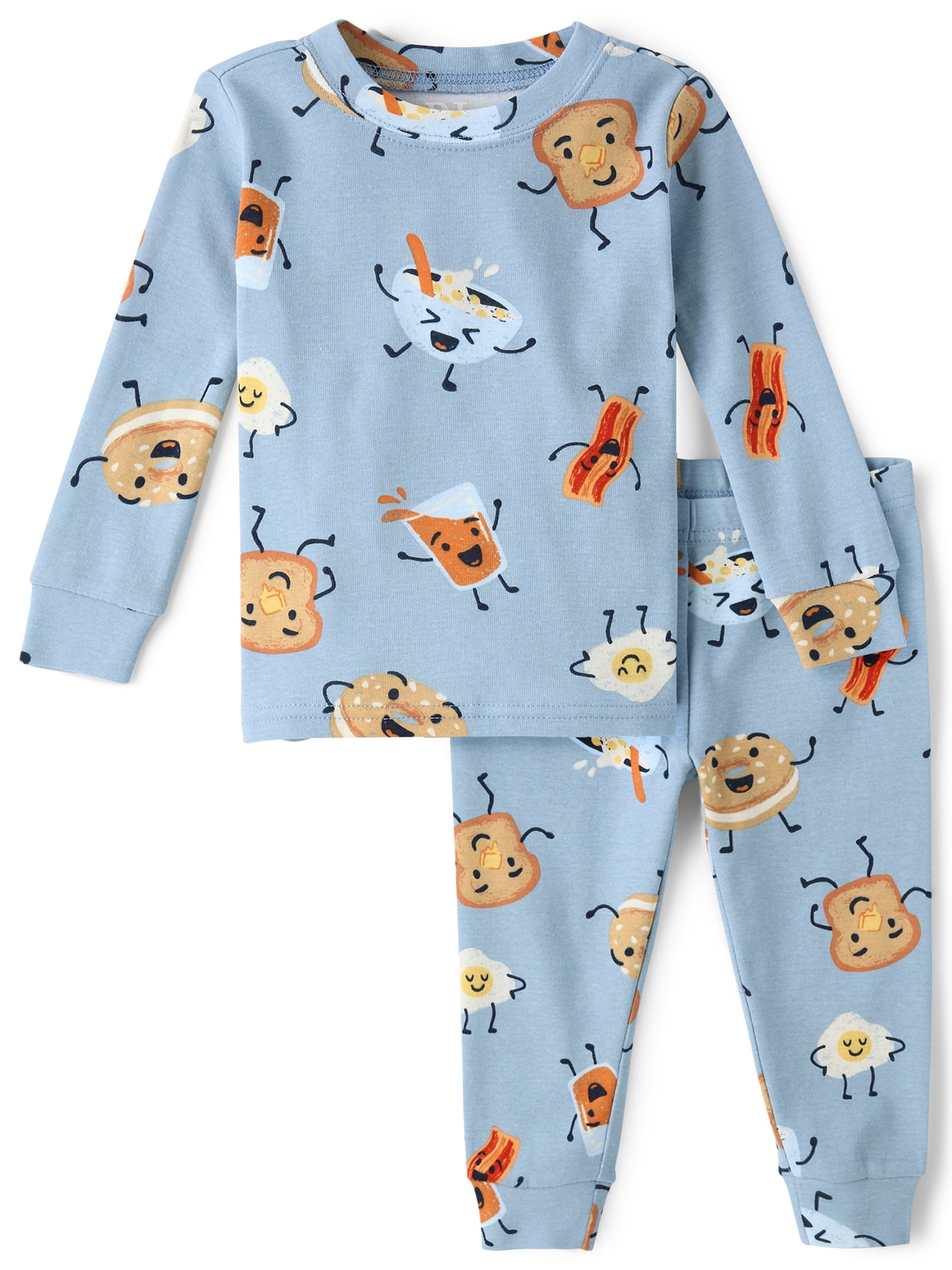 The Children's Place Baby And Toddler Boys Long Sleeve Breakfast Snug Fit Cotton PJs, Sizes 12M-6T