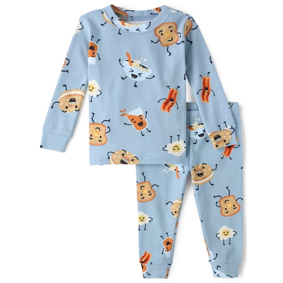 The Children's Place Baby And Toddler Boys Long Sleeve Breakfast Snug Fit Cotton PJs, Sizes 12M-6T
