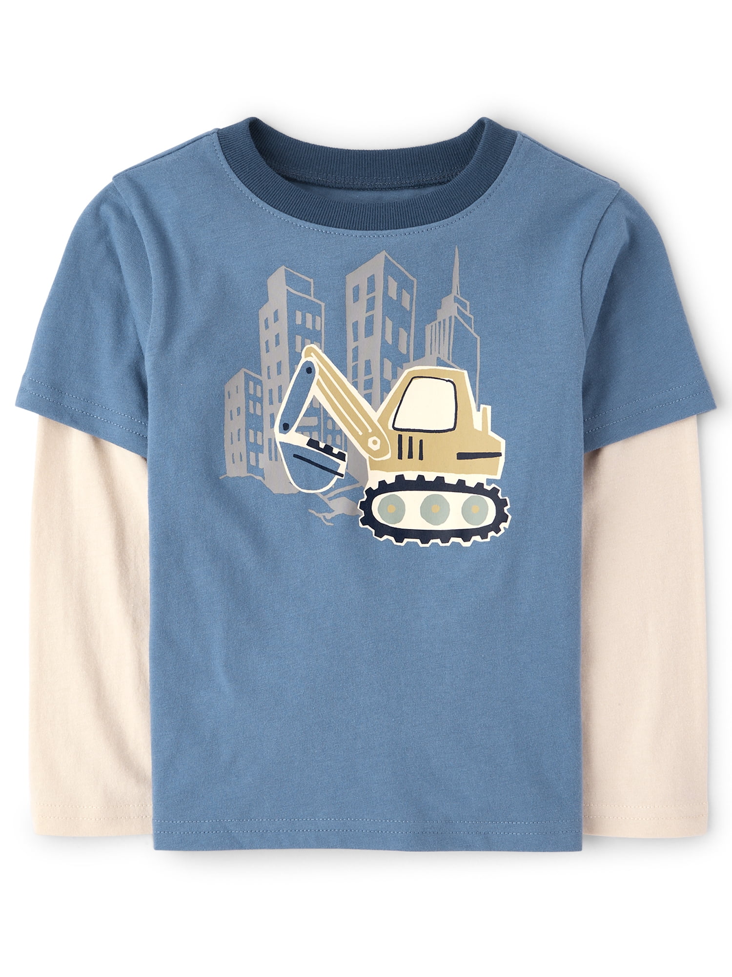 The Children's Place Baby And Toddler Boys Long Sleeve Graphic Layered Top, Sizes 6M-5T