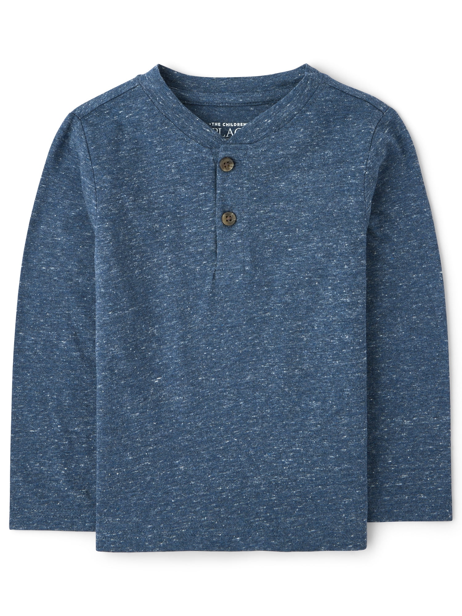 Baby And Toddler Boys Long Sleeve Marled Henley Top, Sizes 6M-5T