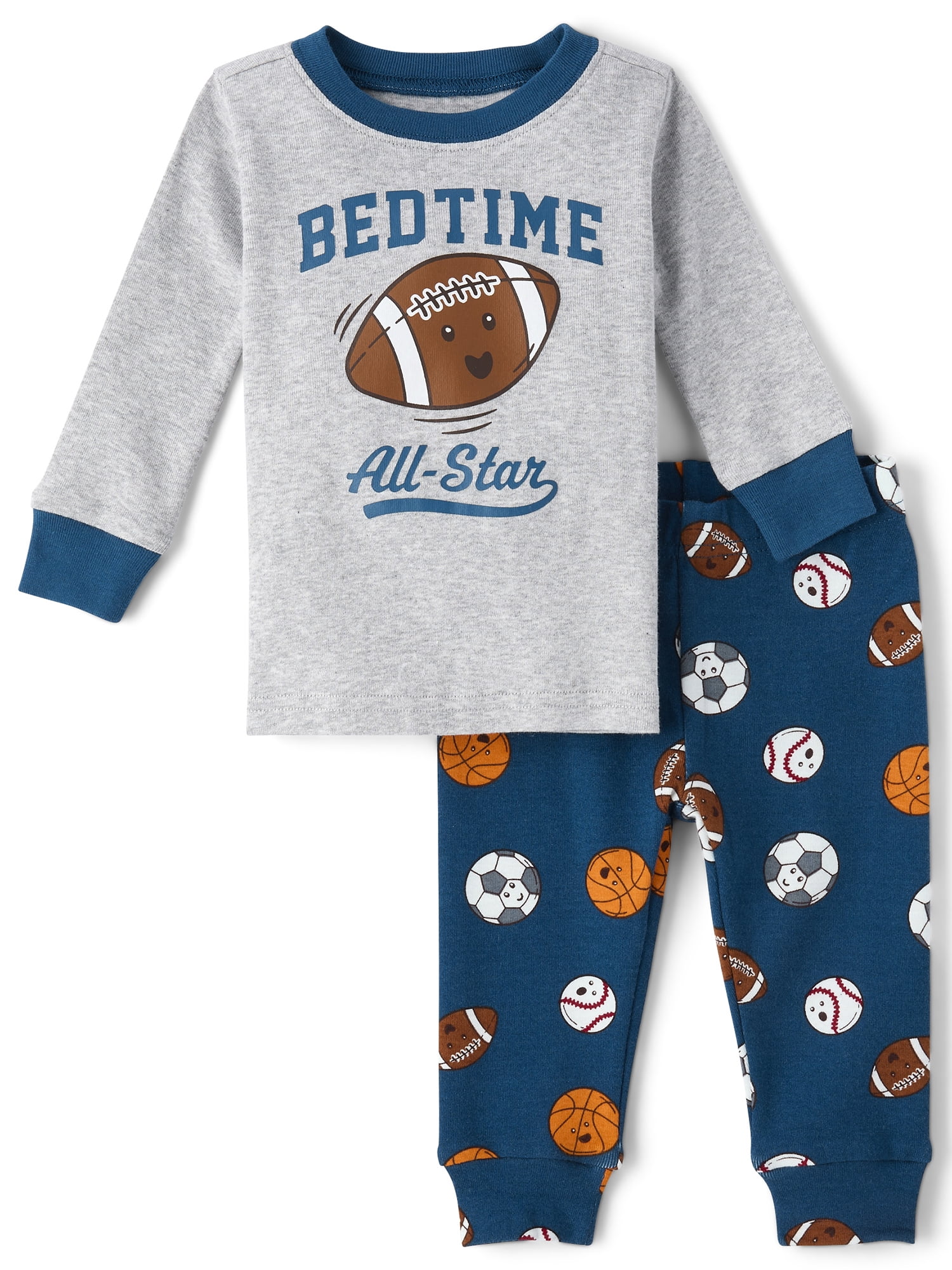 The Children's Place Baby And Toddler Boys Long Sleeve Sports Snug Fit Cotton PJs, Sizes 12M-6T