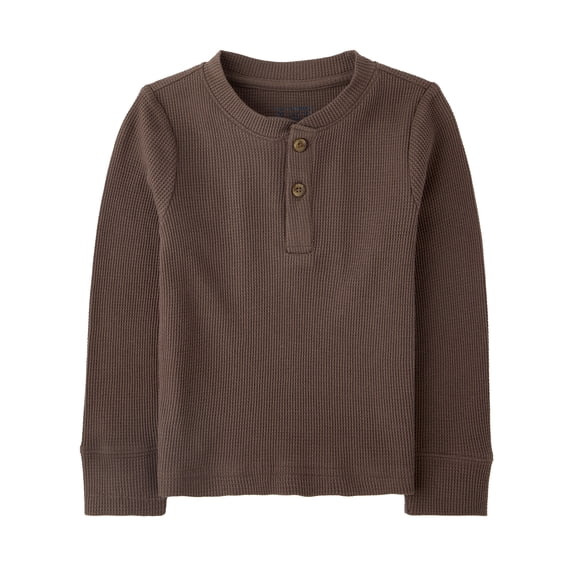The Children's Place Baby And Toddler Boys Long Sleeve Thermal Henley Top, Sizes 6M-5T