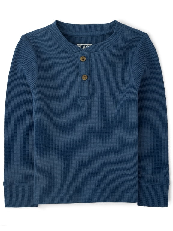 Baby And Toddler Boys Long Sleeve Thermal Henley Top, Sizes 6M-5T