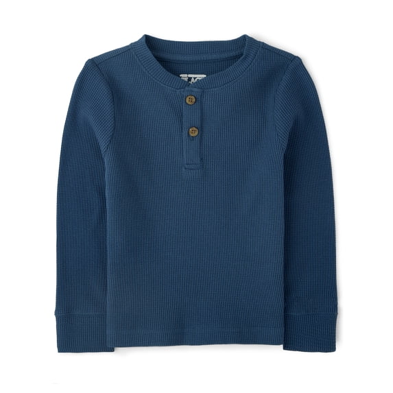 The Children's Place Baby And Toddler Boys Long Sleeve Thermal Henley Top, Sizes 6M-5T