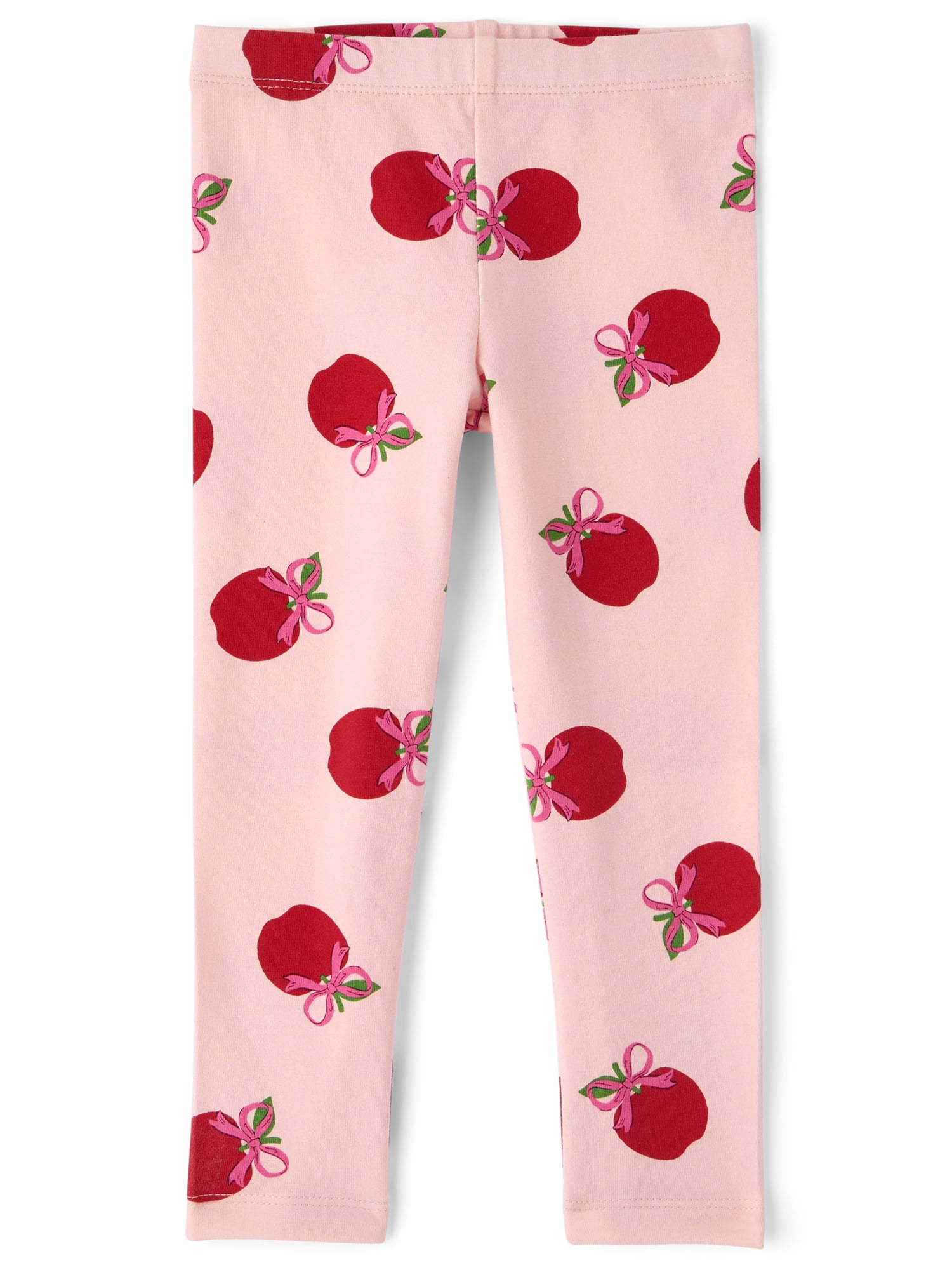 The Children's Place Baby And Toddler Girls Apple Bow Leggings, Sizes 6M-5T