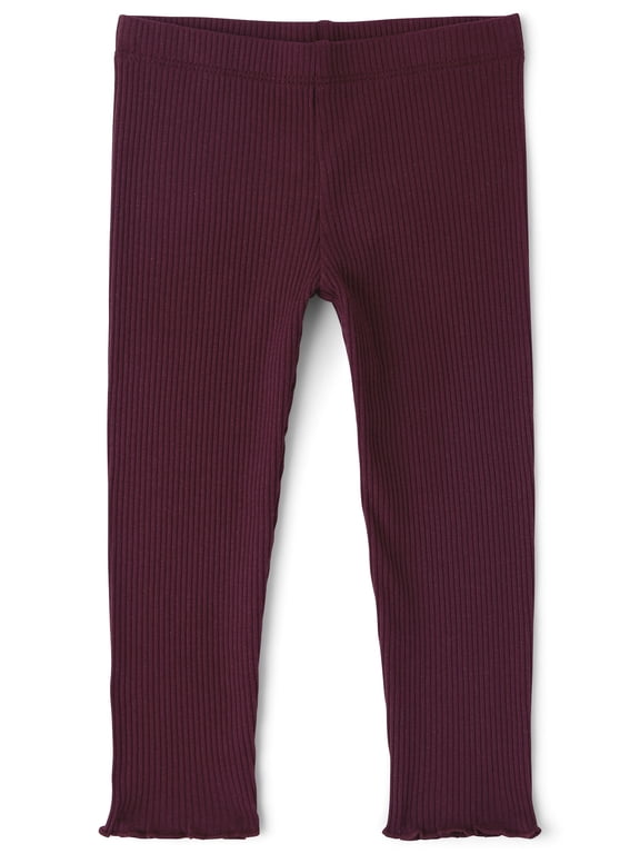 Baby And Toddler Girls Ribbed Lettuce Leggings, Sizes 6M-5T