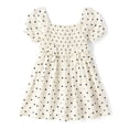thumbnail image 1 of The Children's Place Baby And Toddler Girls Short Puff Sleeve Bow Smocked Dress, Sizes 6M-5T, 1 of 4