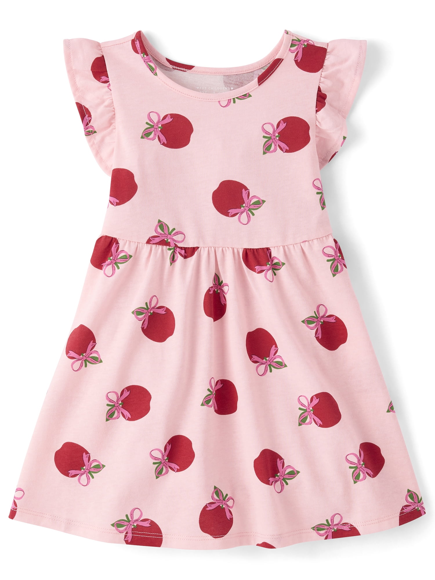 The Children's Place Baby And Toddler Girls Short Sleeve Print Flutter Dress, Sizes 6M-5T