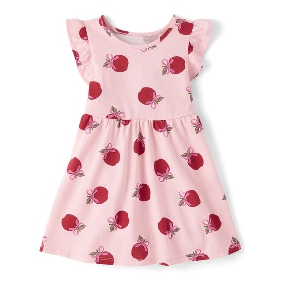 The Children's Place Baby And Toddler Girls Short Sleeve Print Flutter Dress, Sizes 6M-5T